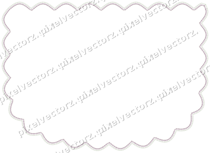 Decorative line art frame in dark magenta and lime with shield