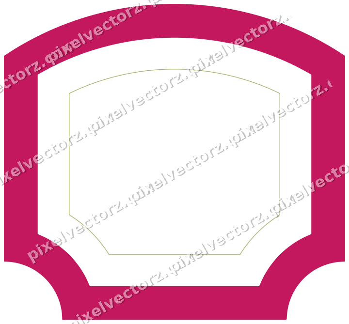 Decorative line art frame in lime and pink with label plaque