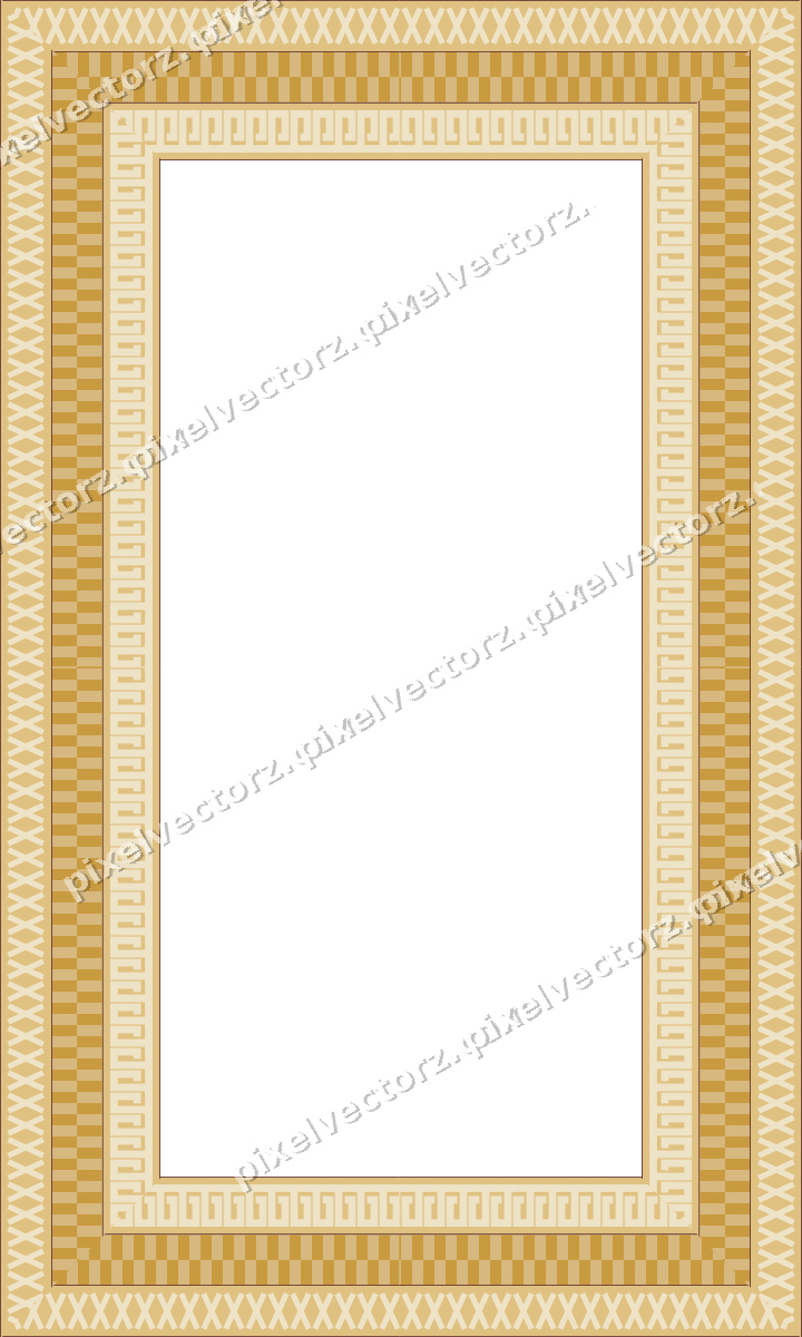 Decorative picture frame border in dark pink and amber with cross band