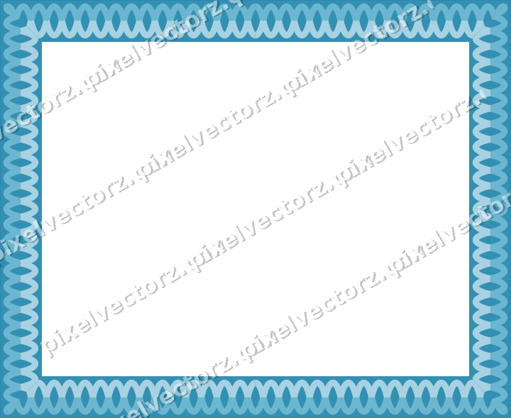 Decorative picture frame border in blue and cyan with guilloche