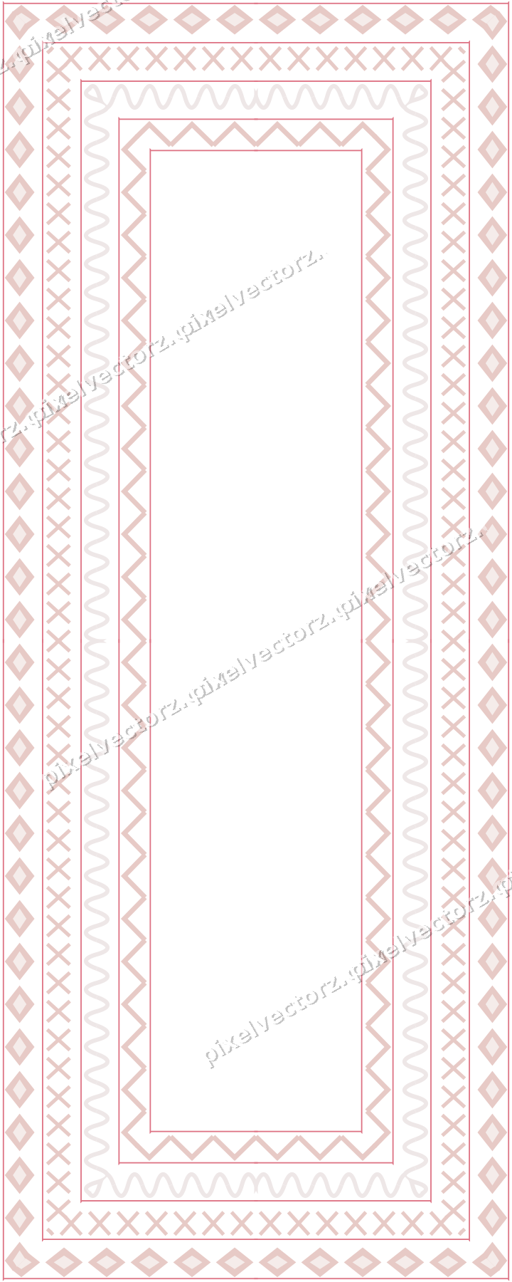 Decorative picture frame border in pale pink with wave band