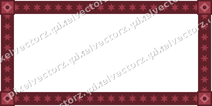 Decorative picture frame border in dark pink and red with star band