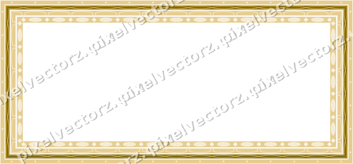 Decorative picture frame border in dark green and amber with dot row