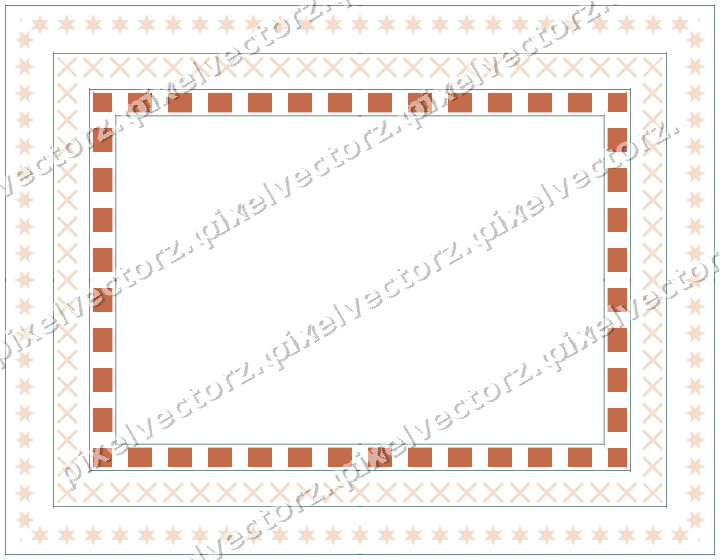 Decorative picture frame border in dark teal with cross band