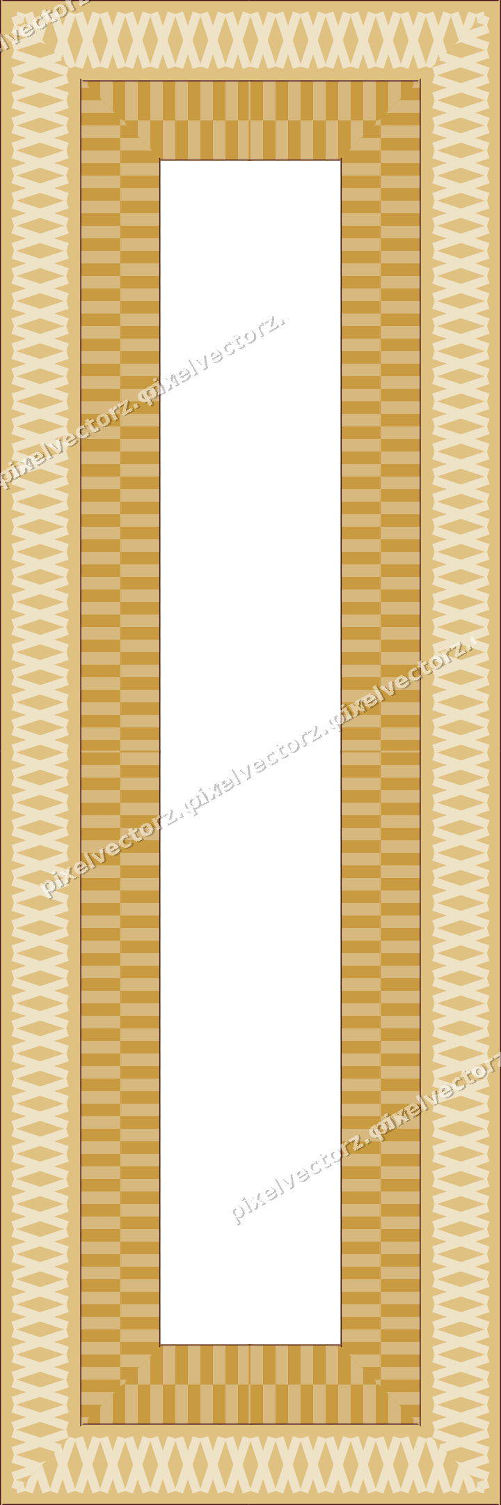 Decorative picture frame border in dark pink and amber with cross band