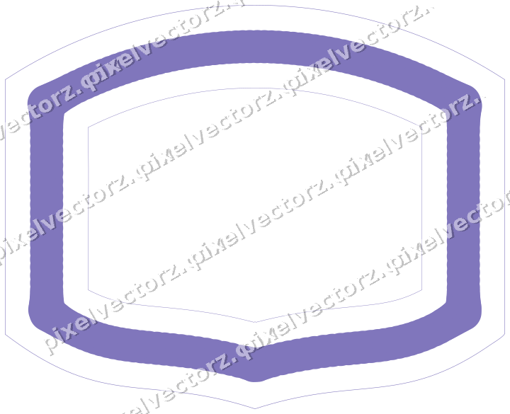 Decorative line art frame in blue and cyan with label plaque