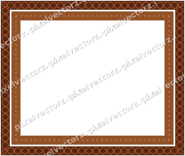 Decorative picture frame border in orange and blue with dot row