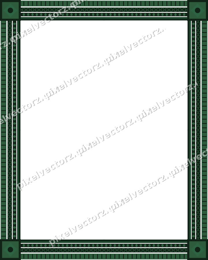 Decorative picture frame border in dark green with leaf moulding