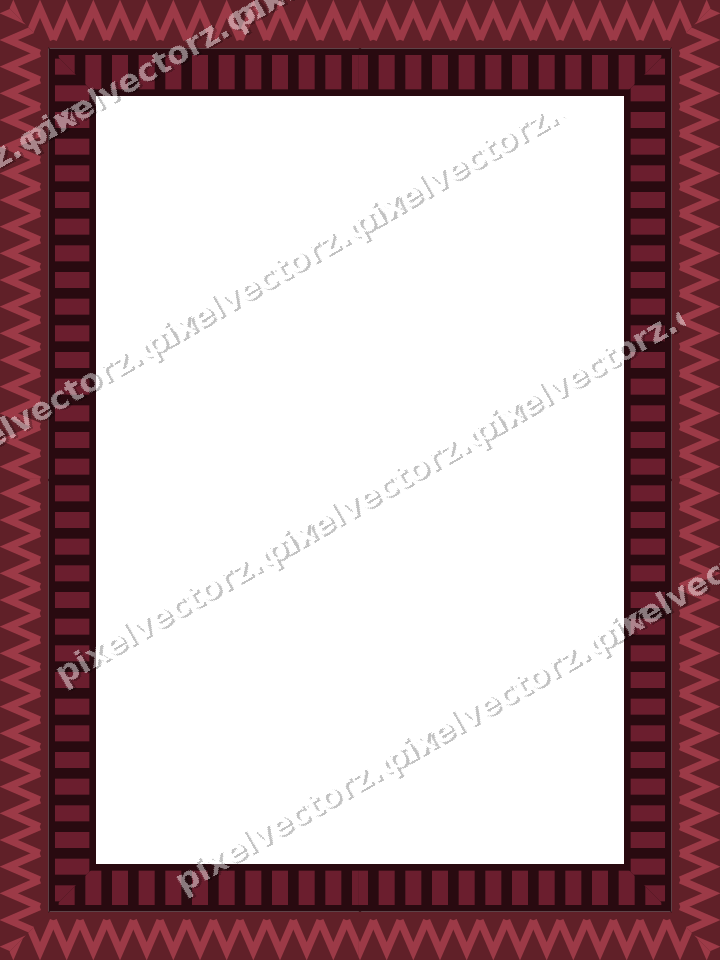 Decorative picture frame border in dark pink and red with zigzag