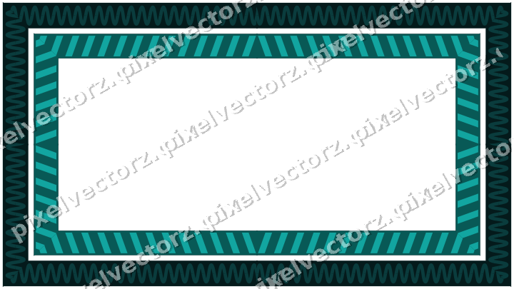 Decorative picture frame border in orange and teal with wave band