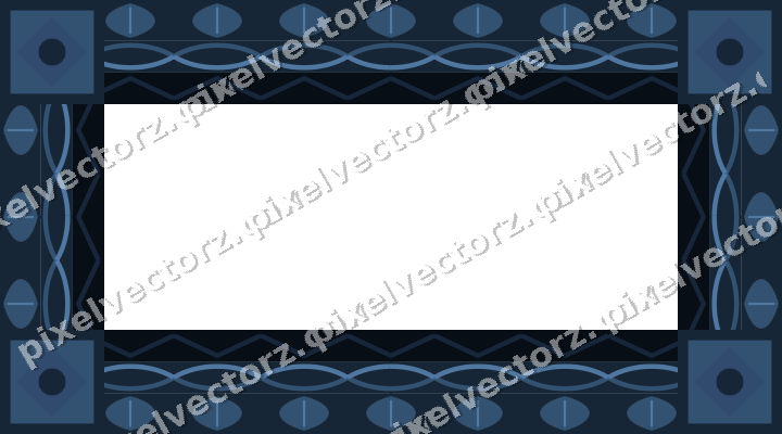 Decorative picture frame border in dark blue and orange with guilloche