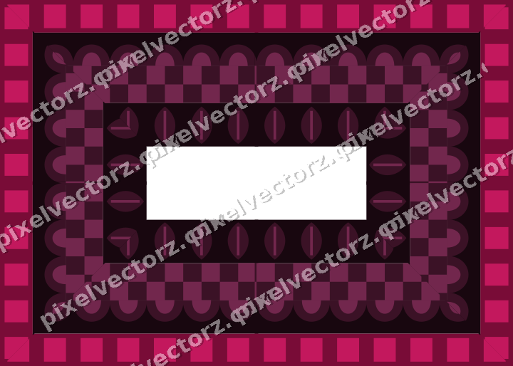 Decorative picture frame border in lime and pink with scale band