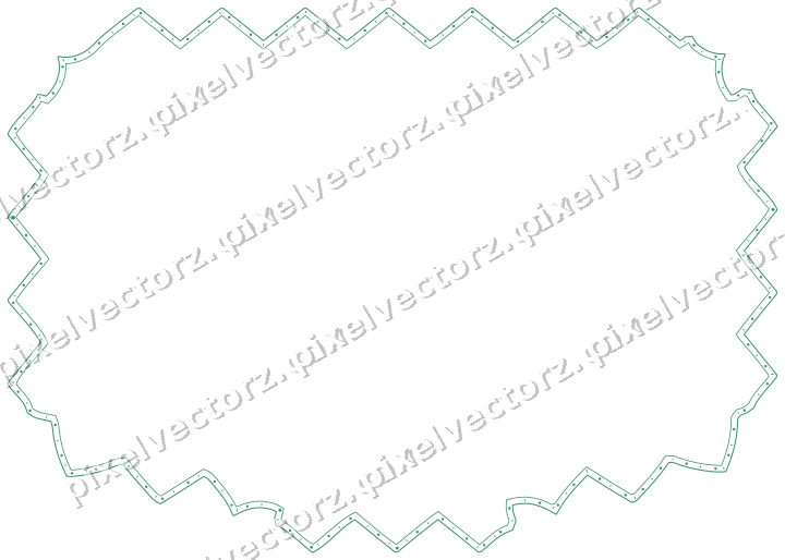 Decorative line art frame in amber and green with label plaque