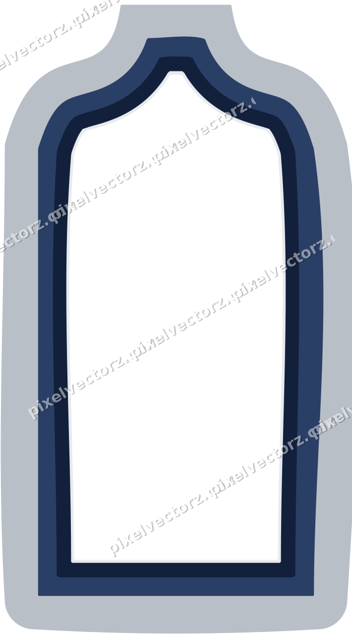 Decorative line art frame in dark blue and white with label plaque