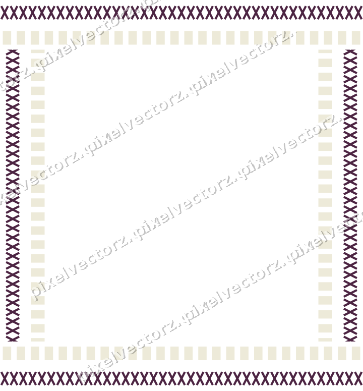 Decorative picture frame border in dark magenta with cross band