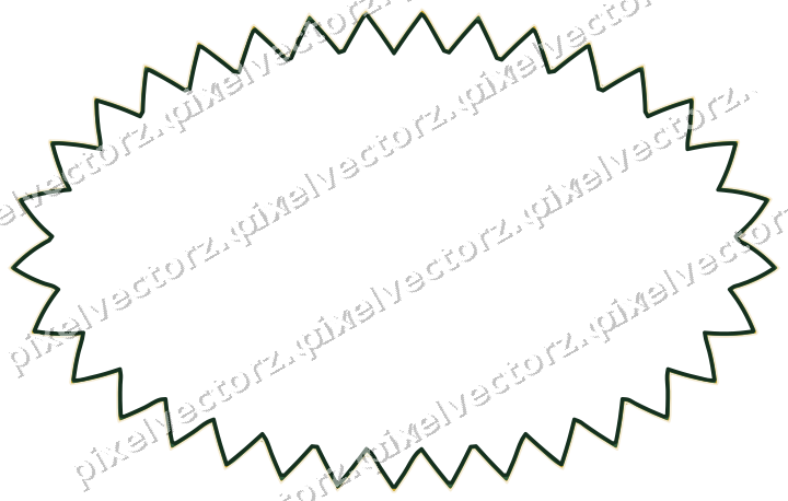 Decorative line art frame in dark green and amber with oval
