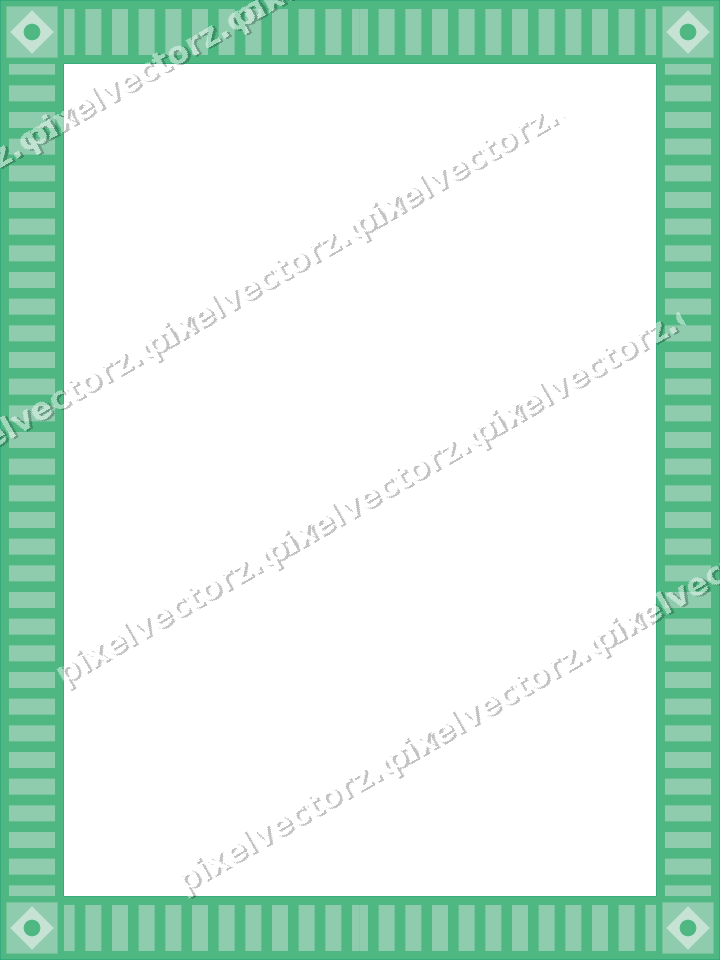 Decorative picture frame border in green and teal with dentil