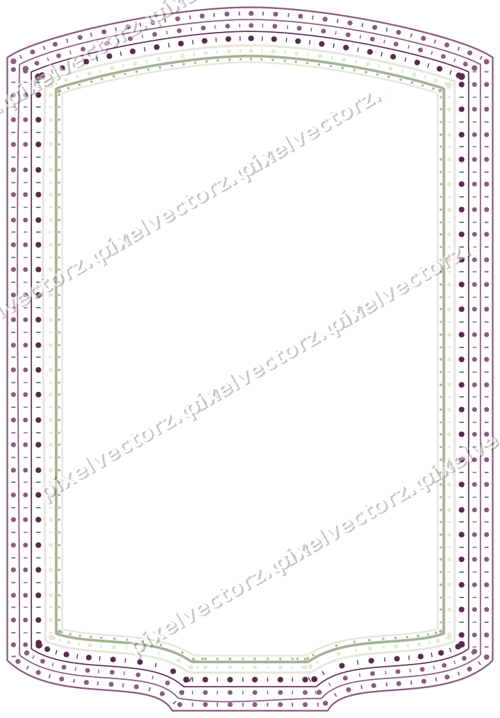 Decorative line art frame in dark magenta and lime with label plaque