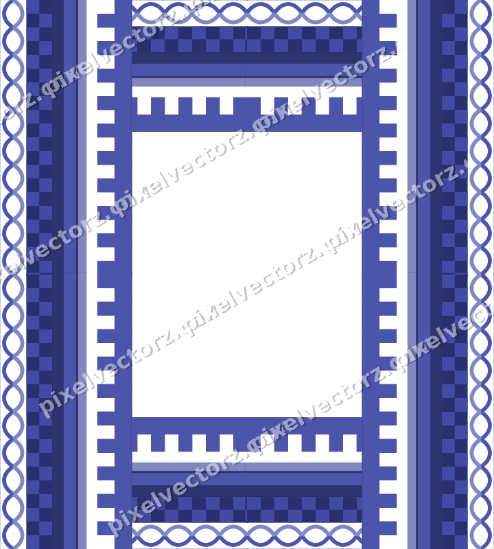 Decorative picture frame border in dark blue and amber with guilloche