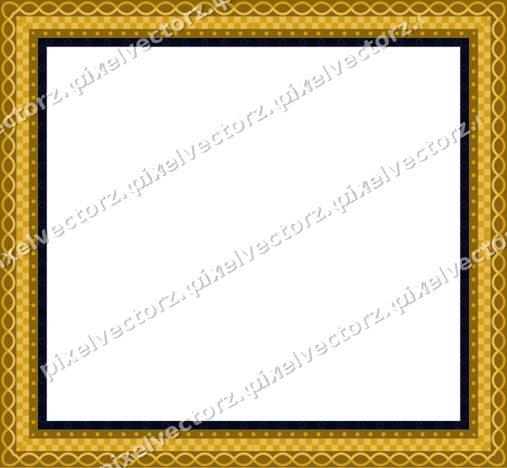 Decorative picture frame border in amber and blue with dot row
