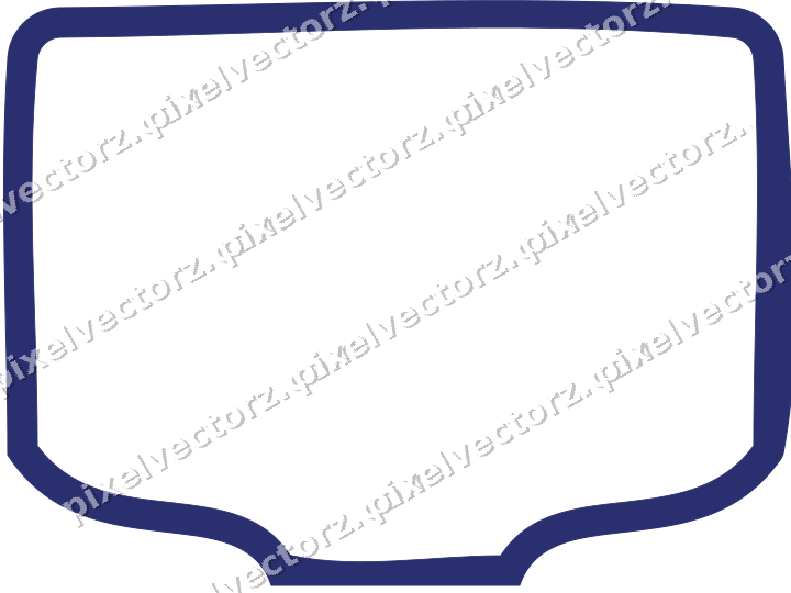 Decorative line art frame in dark blue and amber with label plaque
