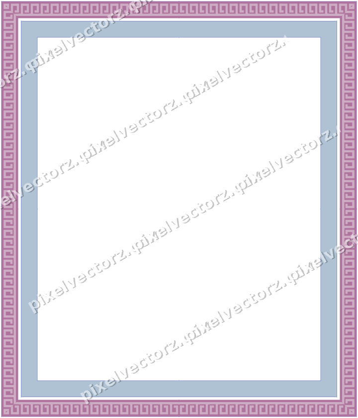 Decorative picture frame border in purple and blue with greek key
