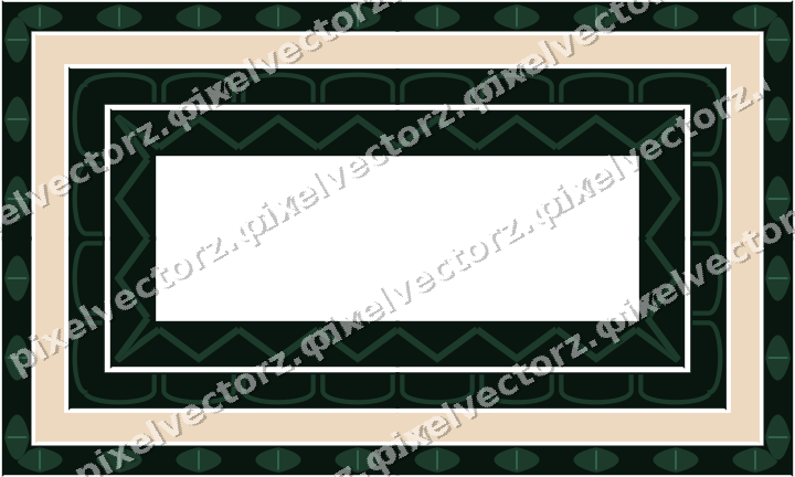 Decorative picture frame border in dark green with leaf moulding