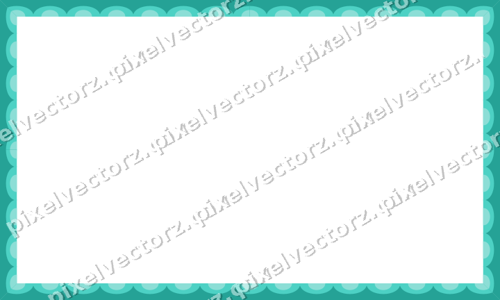 Decorative picture frame border in orange and teal with scale band