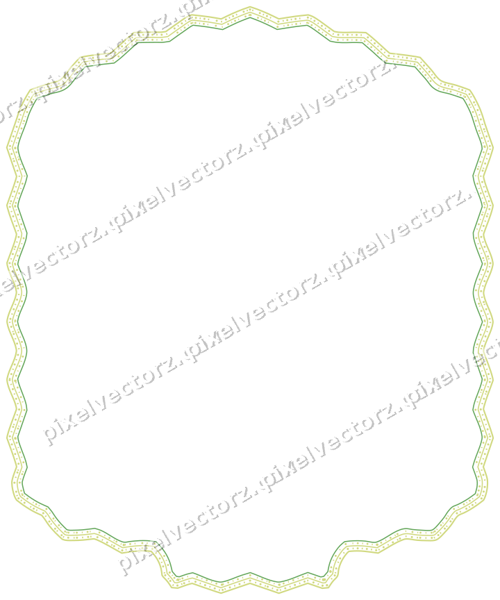 Decorative line art frame in lime and yellow with label plaque