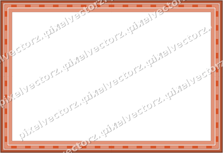 Decorative picture frame border in orange and cyan with dentil