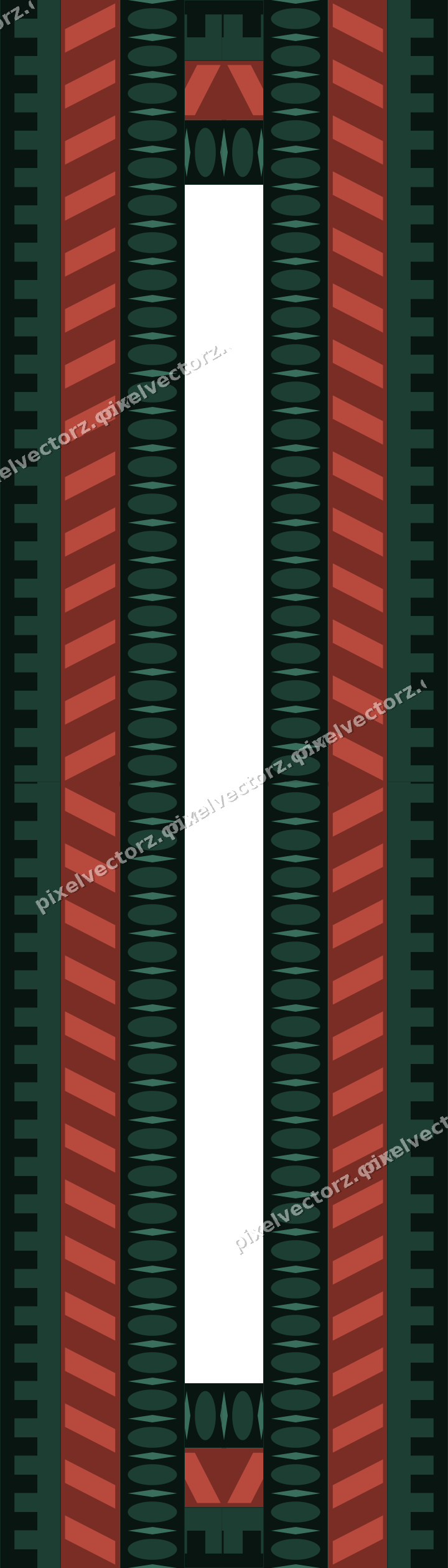 Decorative picture frame border in dark red with step band