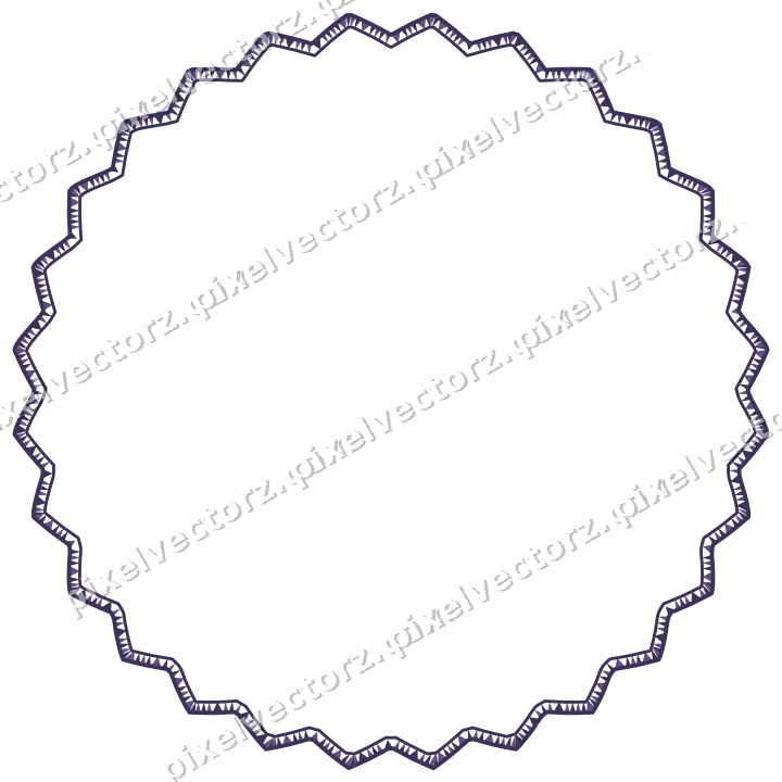Decorative line art frame in amber and purple with oval