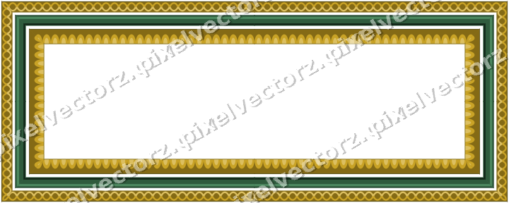 Decorative picture frame border in dark green and amber with guilloche