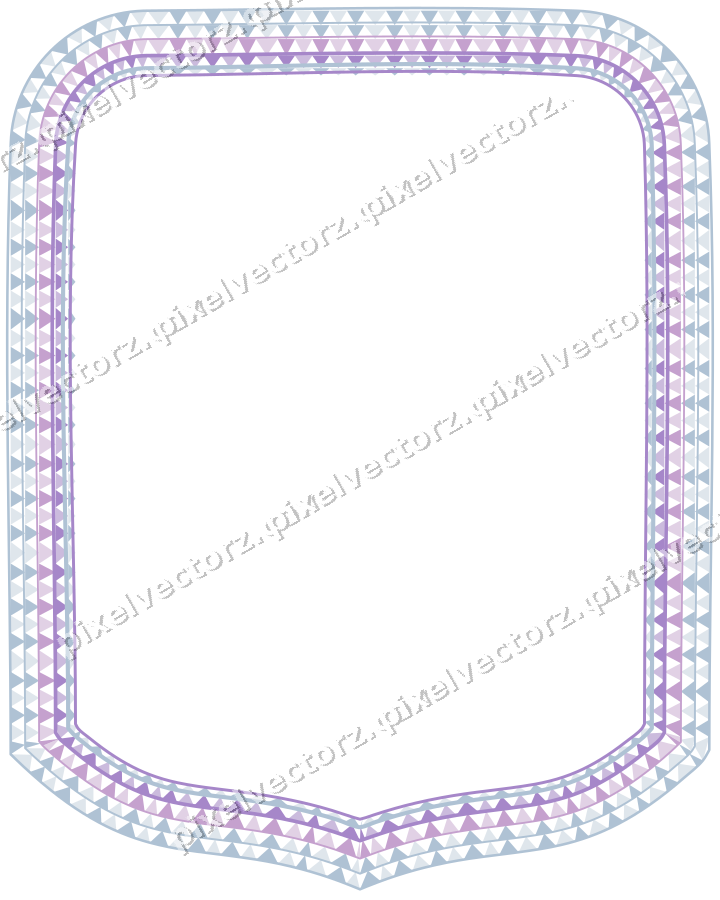 Decorative line art frame in purple and blue with label plaque