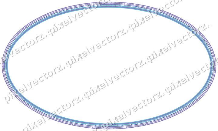 Decorative line art frame in blue and cyan with oval and beaded line