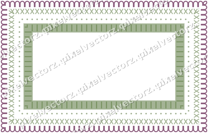 Decorative picture frame border in dark magenta with cross band