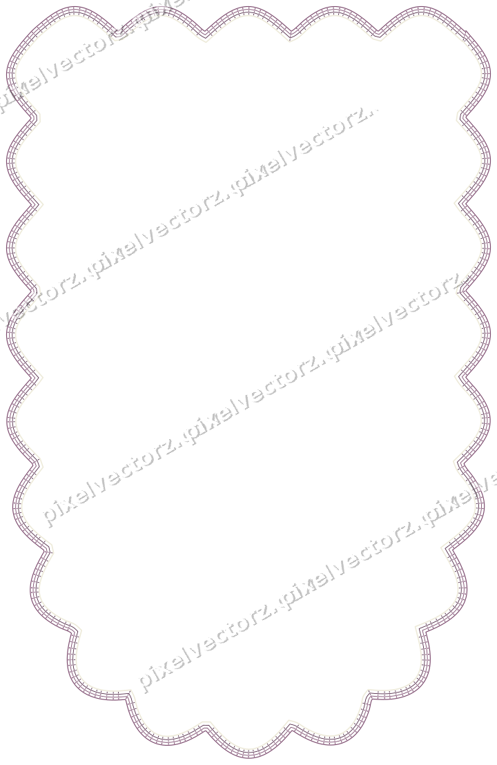 Decorative line art frame in dark magenta and lime with shield