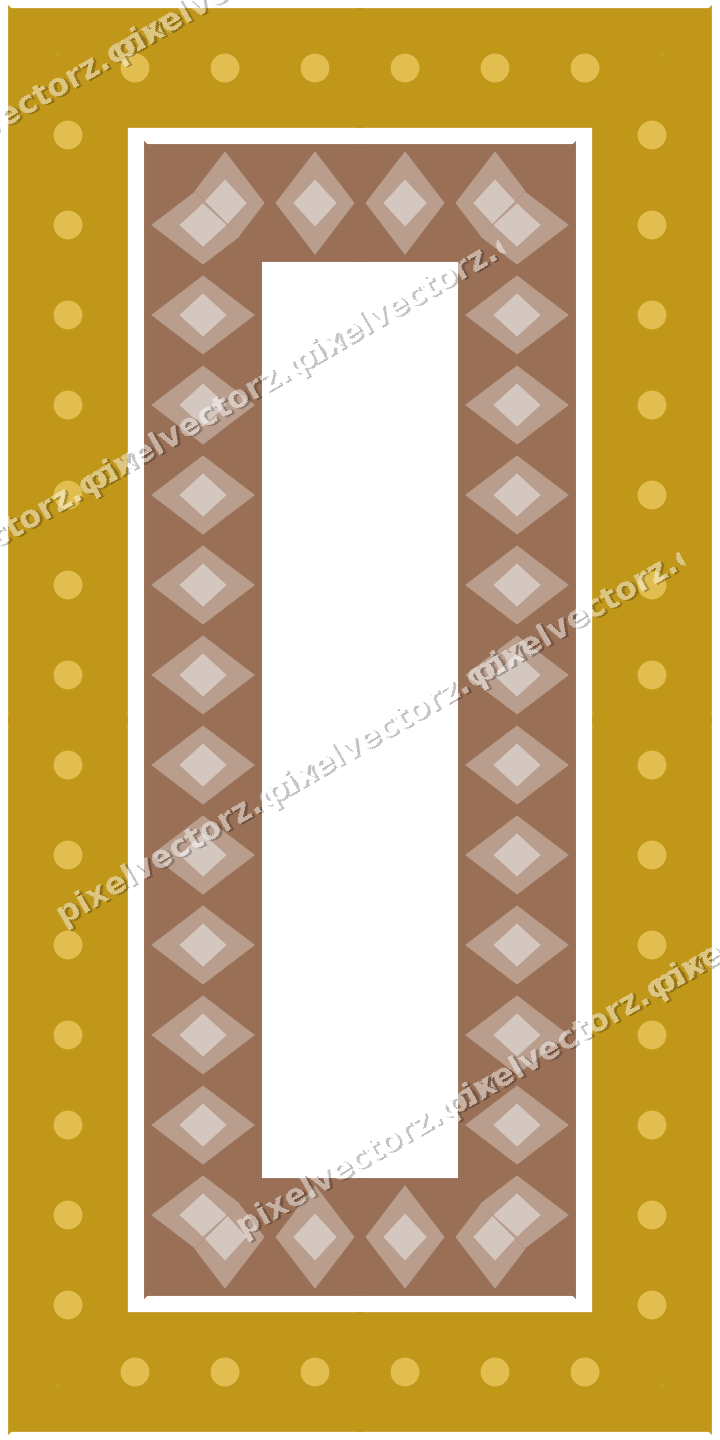 Decorative picture frame border in amber and pale orange with dot row