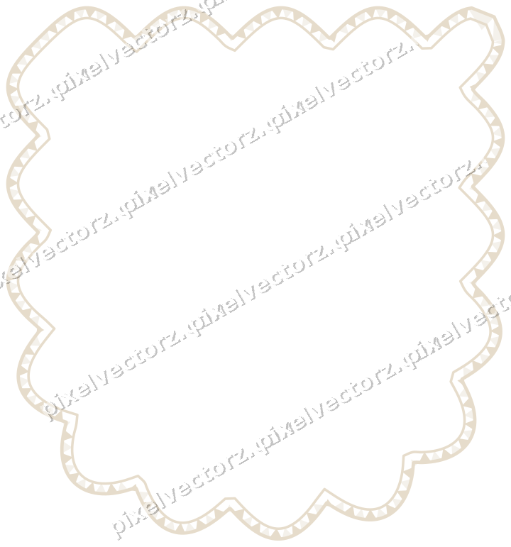 Decorative line art frame in dark red and dark green with shield