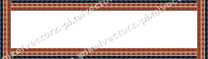 Decorative picture frame border in orange and cyan with diamond band