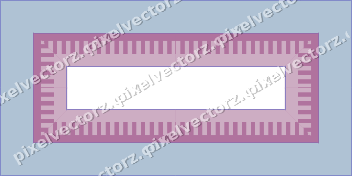 Decorative picture frame border in purple and blue with step band