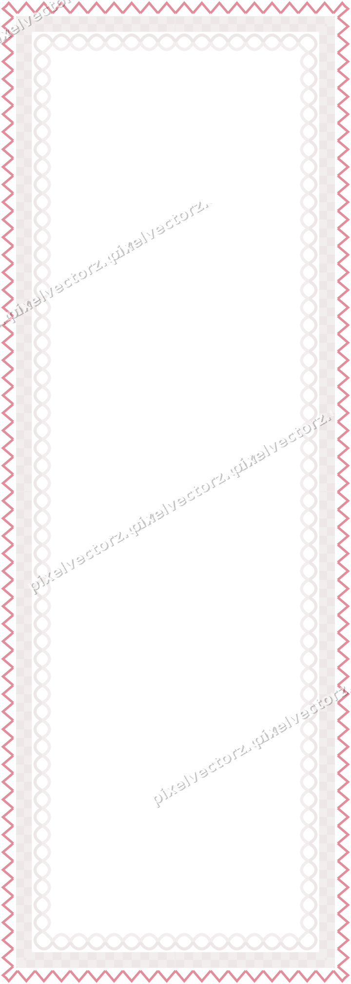 Decorative picture frame border in pale pink and pale red with zigzag