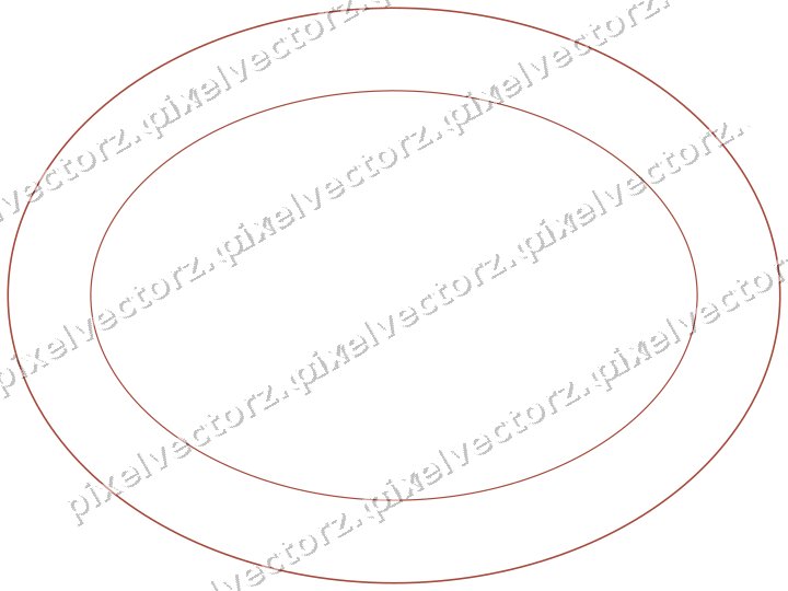 Decorative line art frame in orange and amber with oval