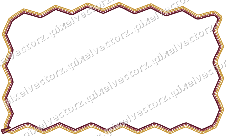 Decorative line art frame in dark pink and amber with label plaque