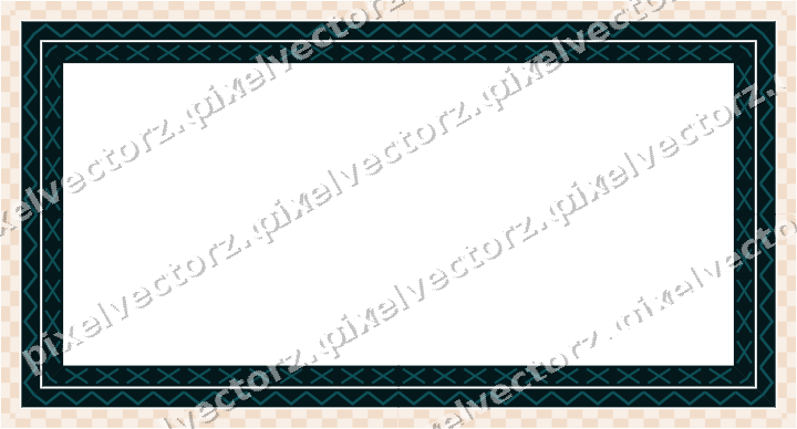 Decorative picture frame border in dark teal and orange with zigzag