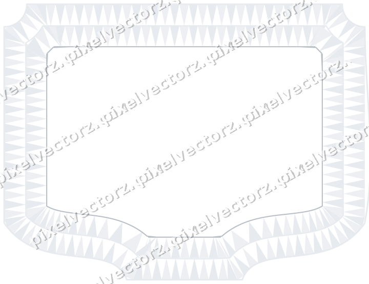 Decorative line art frame in dark blue and white with label plaque
