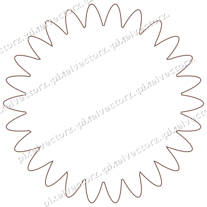 Decorative line art frame in dark magenta and amber with oval