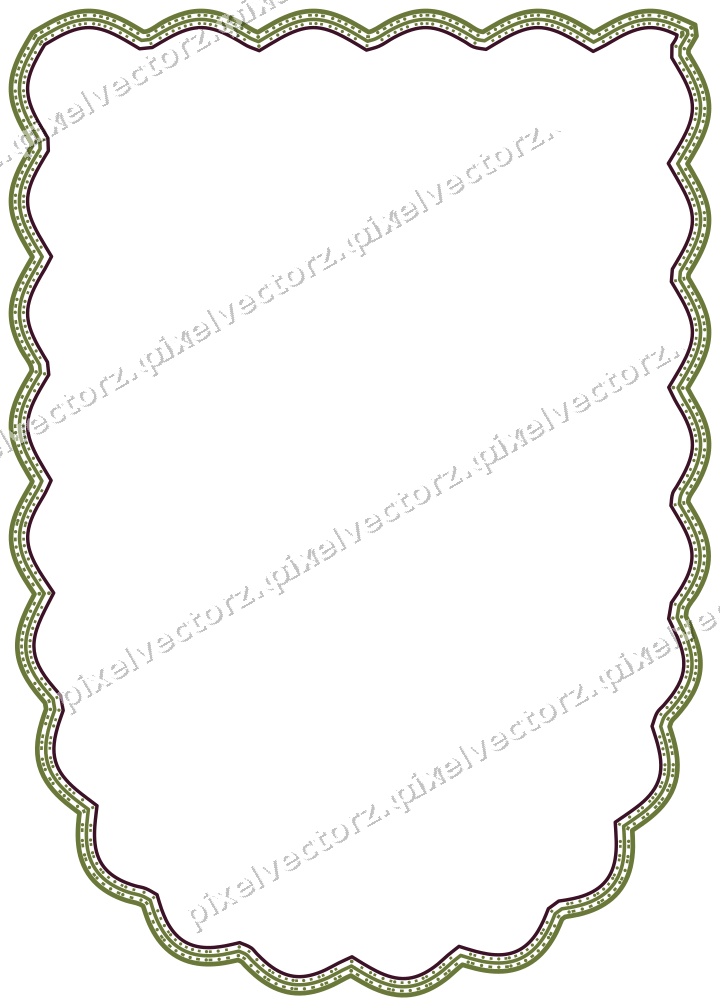 Decorative line art frame in lime and pink with shield