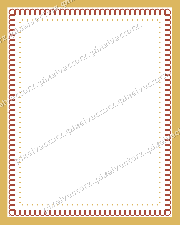 Decorative picture frame border in orange and amber with arcade frieze