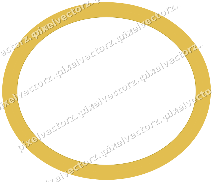 Decorative line art frame in amber and pale orange with oval